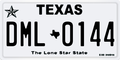 TX license plate DML0144