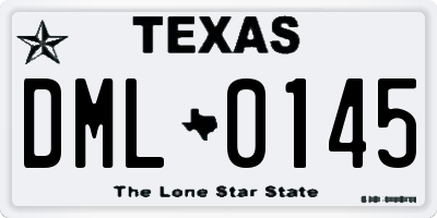 TX license plate DML0145