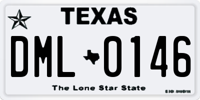 TX license plate DML0146