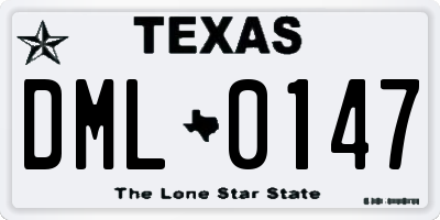 TX license plate DML0147