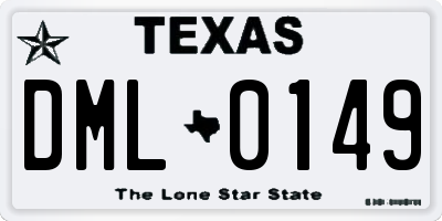 TX license plate DML0149