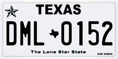 TX license plate DML0152