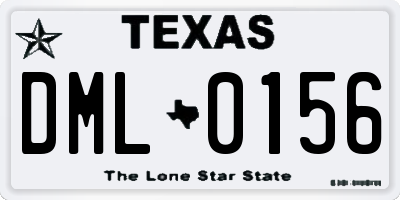 TX license plate DML0156