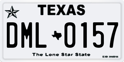 TX license plate DML0157
