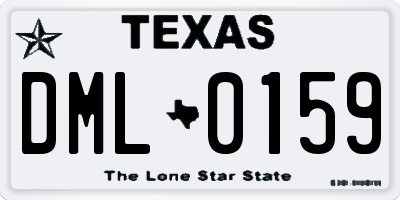 TX license plate DML0159