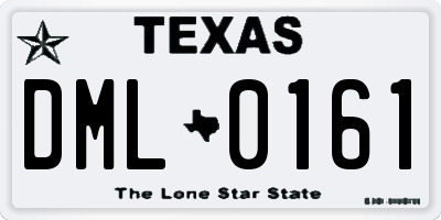 TX license plate DML0161