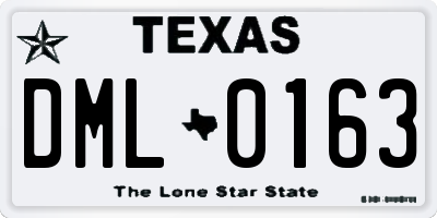 TX license plate DML0163