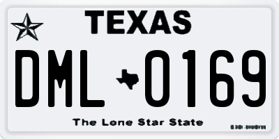 TX license plate DML0169