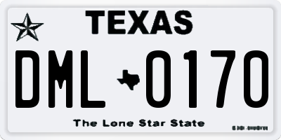 TX license plate DML0170