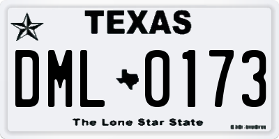 TX license plate DML0173