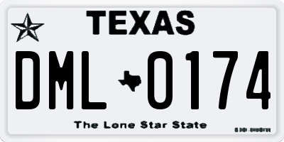 TX license plate DML0174