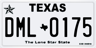 TX license plate DML0175