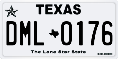 TX license plate DML0176