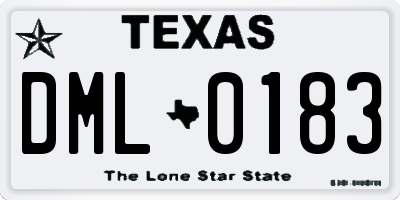 TX license plate DML0183