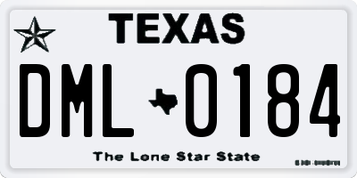 TX license plate DML0184