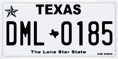 TX license plate DML0185