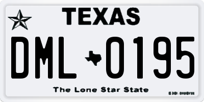 TX license plate DML0195