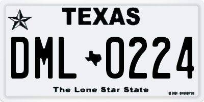 TX license plate DML0224