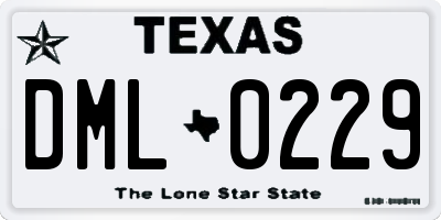 TX license plate DML0229
