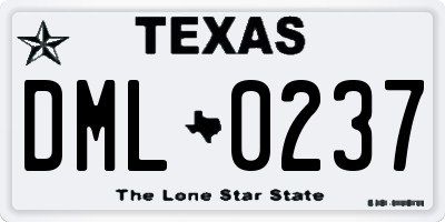 TX license plate DML0237