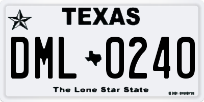 TX license plate DML0240