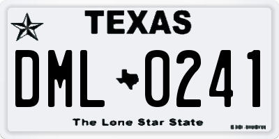 TX license plate DML0241