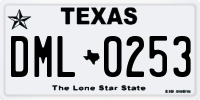 TX license plate DML0253