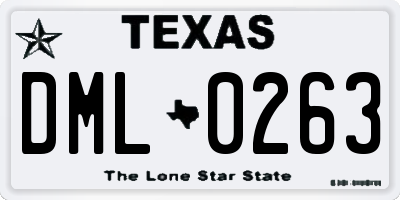 TX license plate DML0263