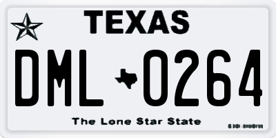 TX license plate DML0264