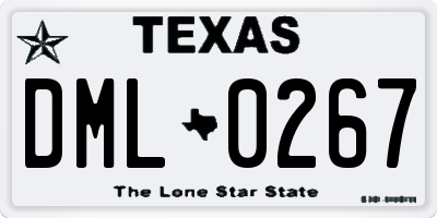TX license plate DML0267