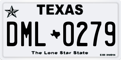 TX license plate DML0279