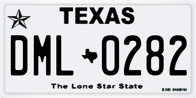 TX license plate DML0282