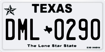 TX license plate DML0290