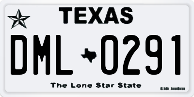 TX license plate DML0291