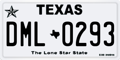 TX license plate DML0293