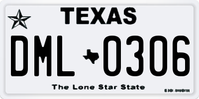 TX license plate DML0306