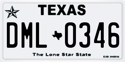 TX license plate DML0346