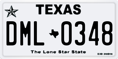 TX license plate DML0348