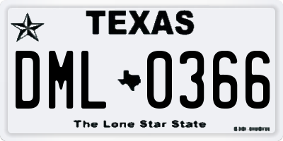 TX license plate DML0366