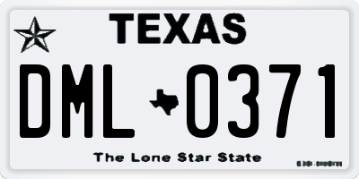 TX license plate DML0371