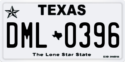 TX license plate DML0396