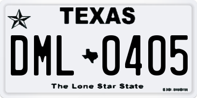 TX license plate DML0405