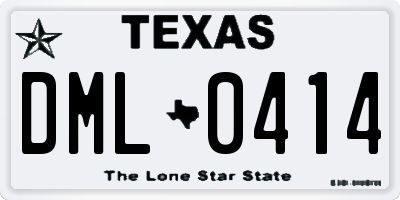 TX license plate DML0414