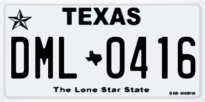 TX license plate DML0416