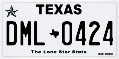 TX license plate DML0424