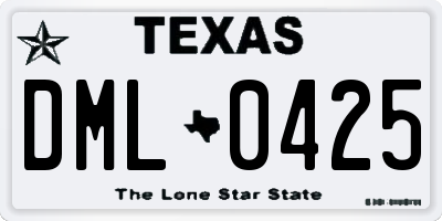 TX license plate DML0425