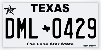 TX license plate DML0429