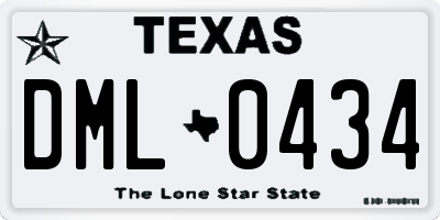 TX license plate DML0434