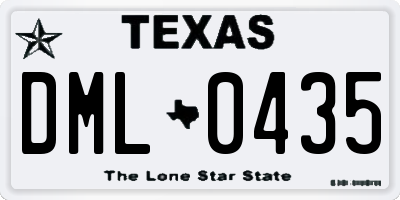 TX license plate DML0435