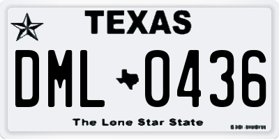 TX license plate DML0436